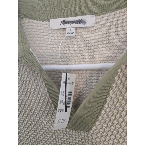 Madewell Honeycomb Stitch Johnny-Collar Sweater Polo Mens size small - Picture 3 of 3